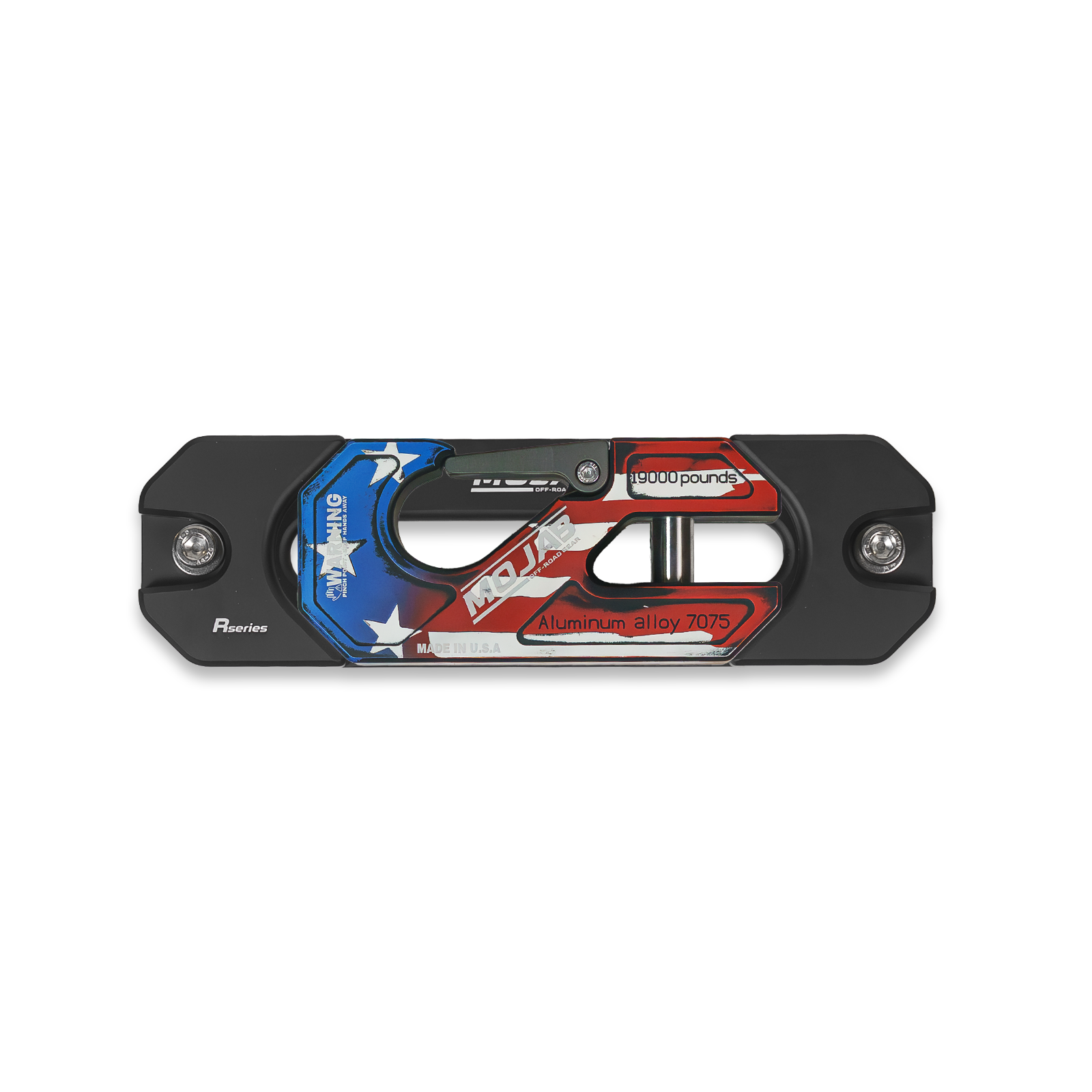 American Flag aluminum recessed winch shackle with fairlead kit for off-road recovery