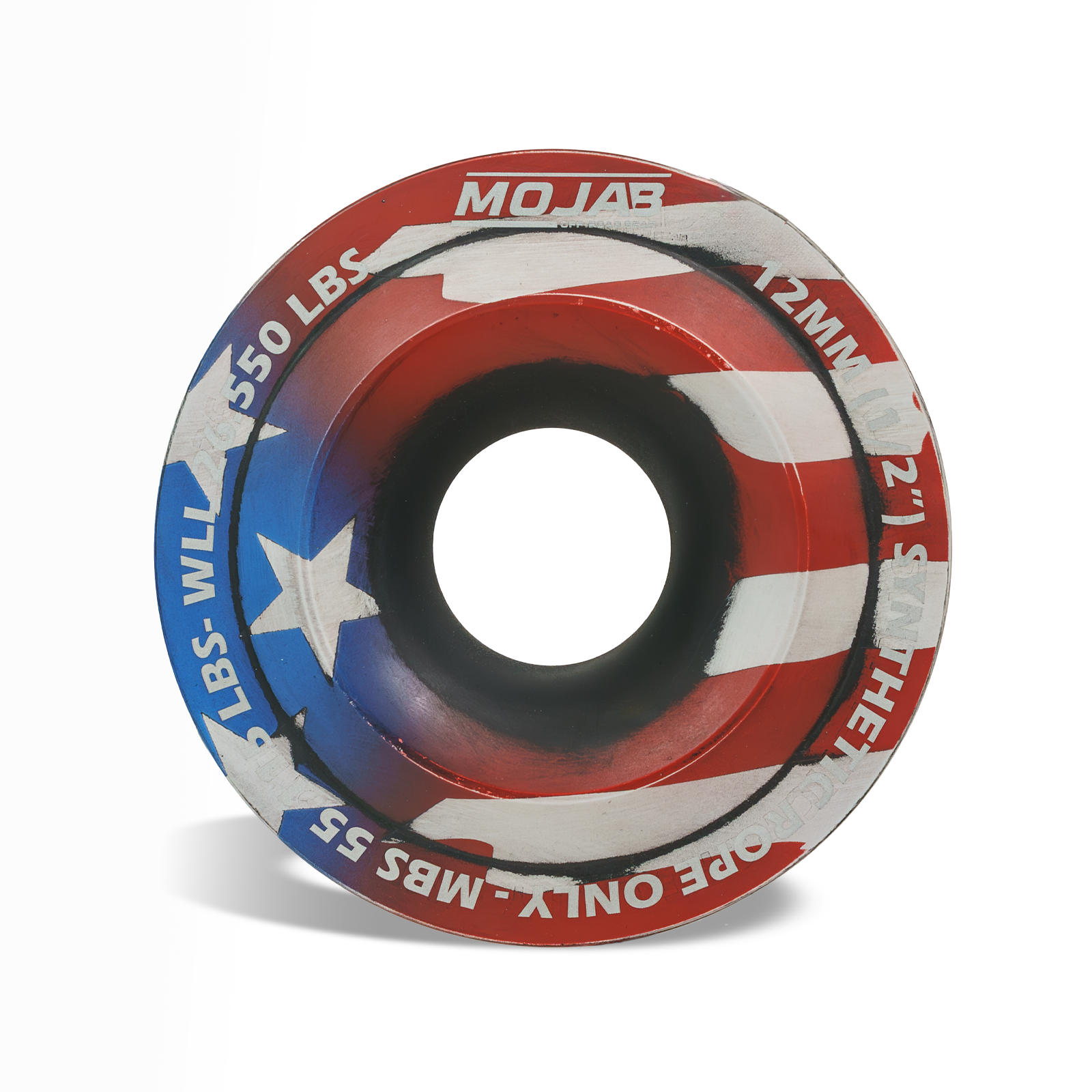 American Flag XL Snatch ring 4.7-inch diameter heavy-duty aluminum recovery equipment with 55,115 lbs MBS and 26,550 lbs workload limit