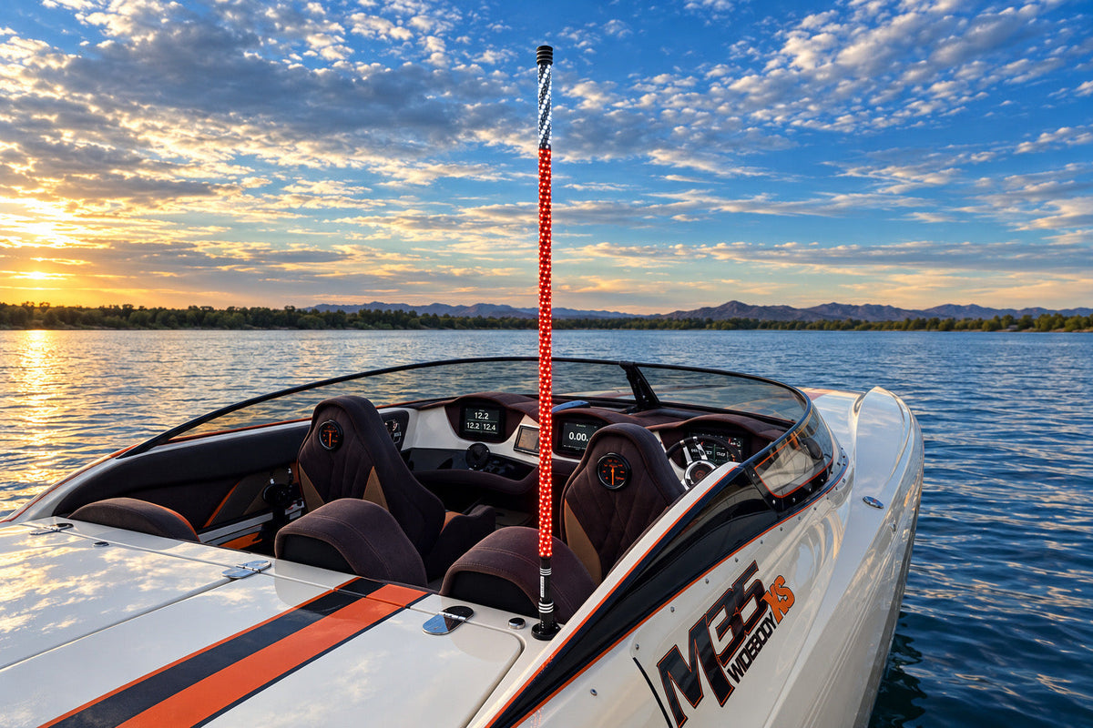 Marshin Whips V2 RGBW LED Boat Whip | High-Visibility Marine Lighting | 2ft-4ft