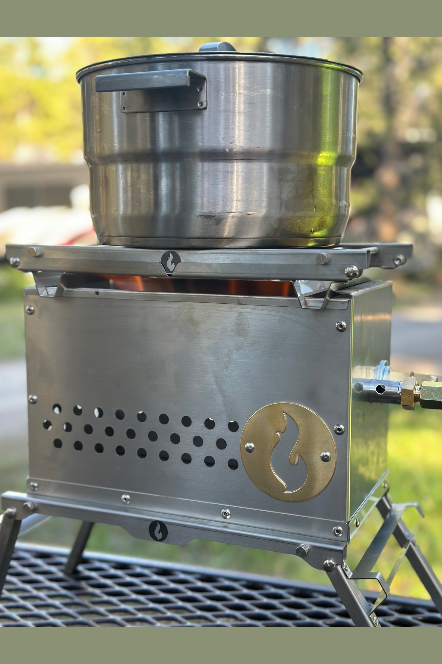 Versatile 304 Stainless Steel Grill Stand and Hot Pad Combo - Over Under Grill Thingy