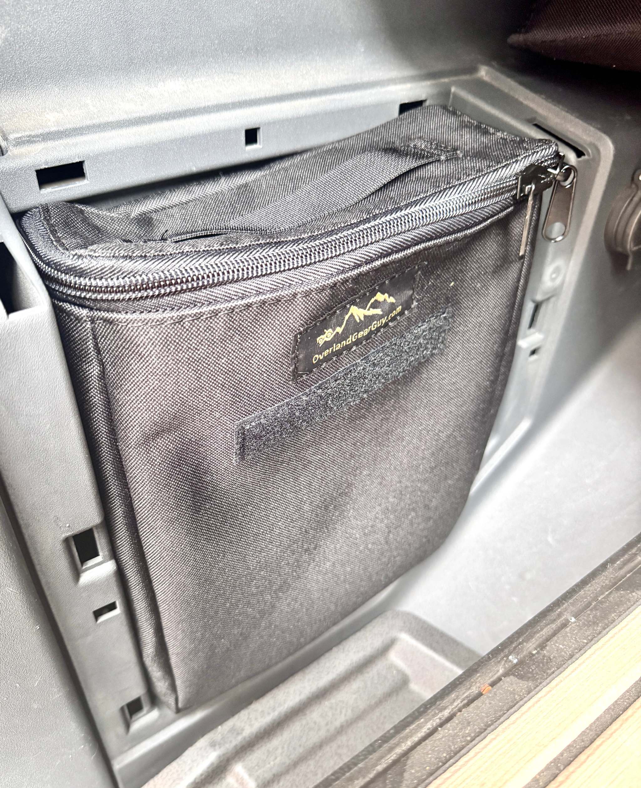 Black Jack Space Cargo Bag custom fit in INEOS Grenadier driver side jack compartment