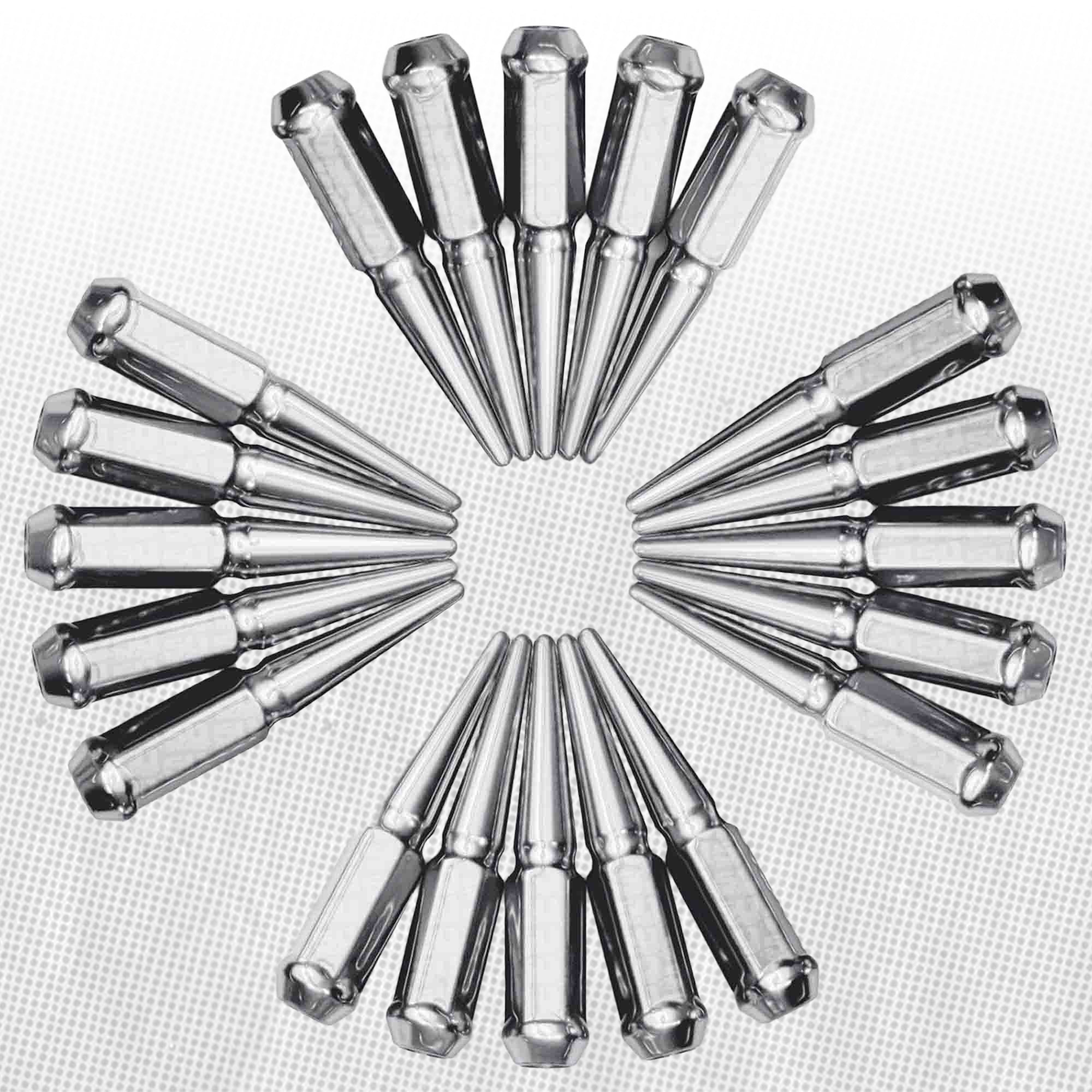 10x1.25mm Extended Spike Lug Nuts - 60 Degree Taper Seat