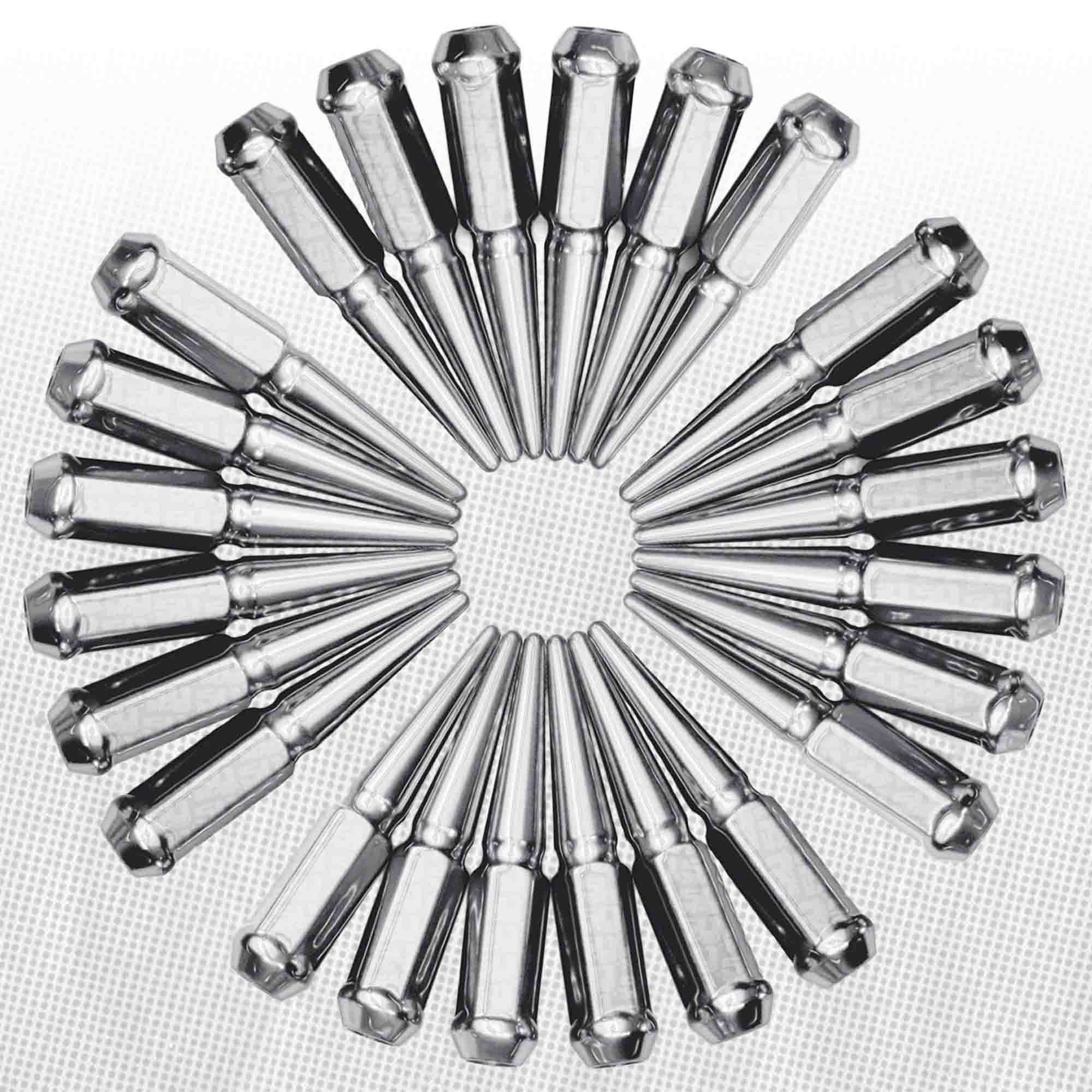 12x1.25mm Extended Spike Lug Nuts - 60 Degree Taper Seat