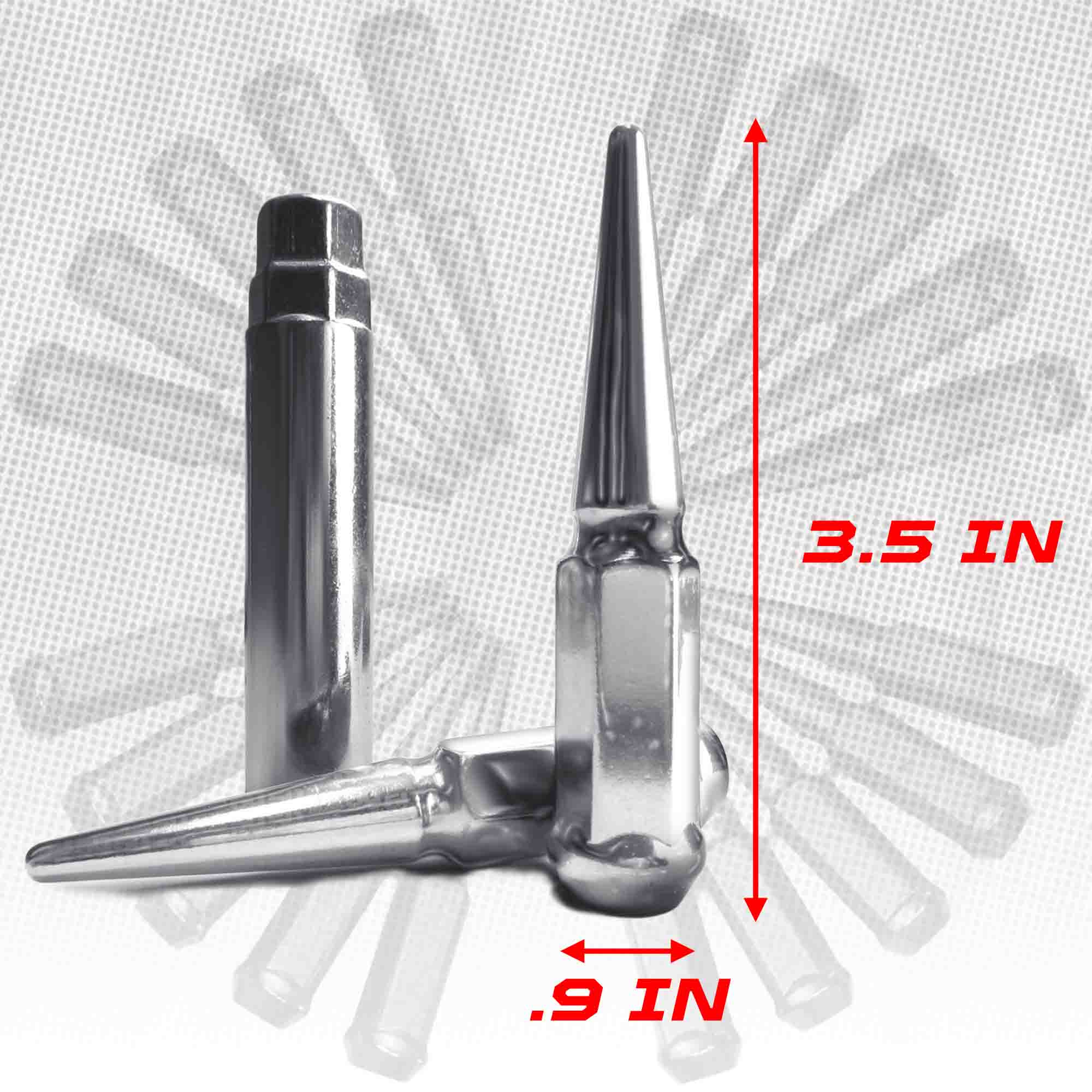 12x1.25mm Extended Spike Lug Nuts - 60 Degree Taper Seat