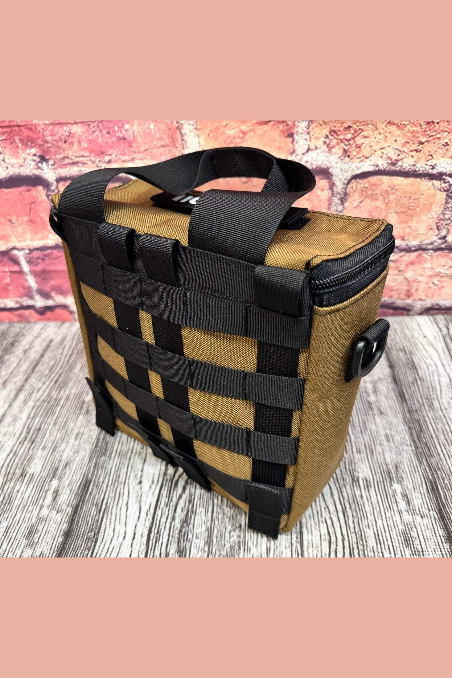 MOLLE compatible dual propane bottle pouch for organized backpacking.