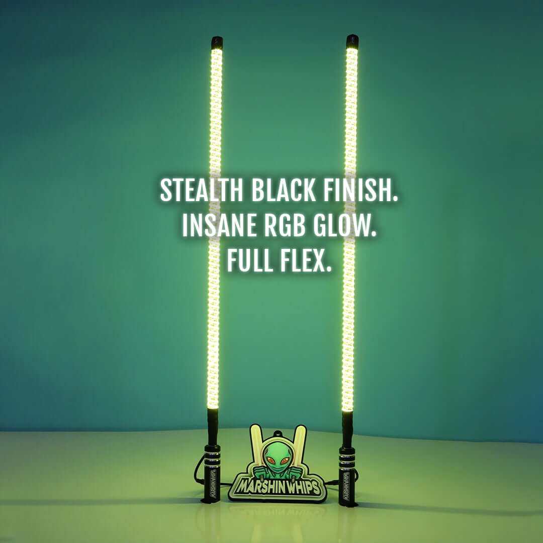Pair of V2 Whips off-road LED light sticks