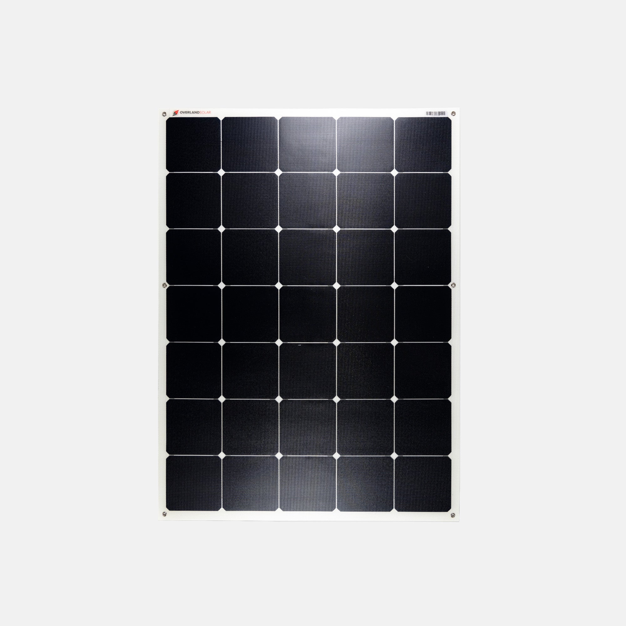 Impulsa tus aventuras con el panel solar semiflexible Overlander de 80 vatios: una solución liviana y de alto rendimiento para viajes fuera de la red eléctrica.
