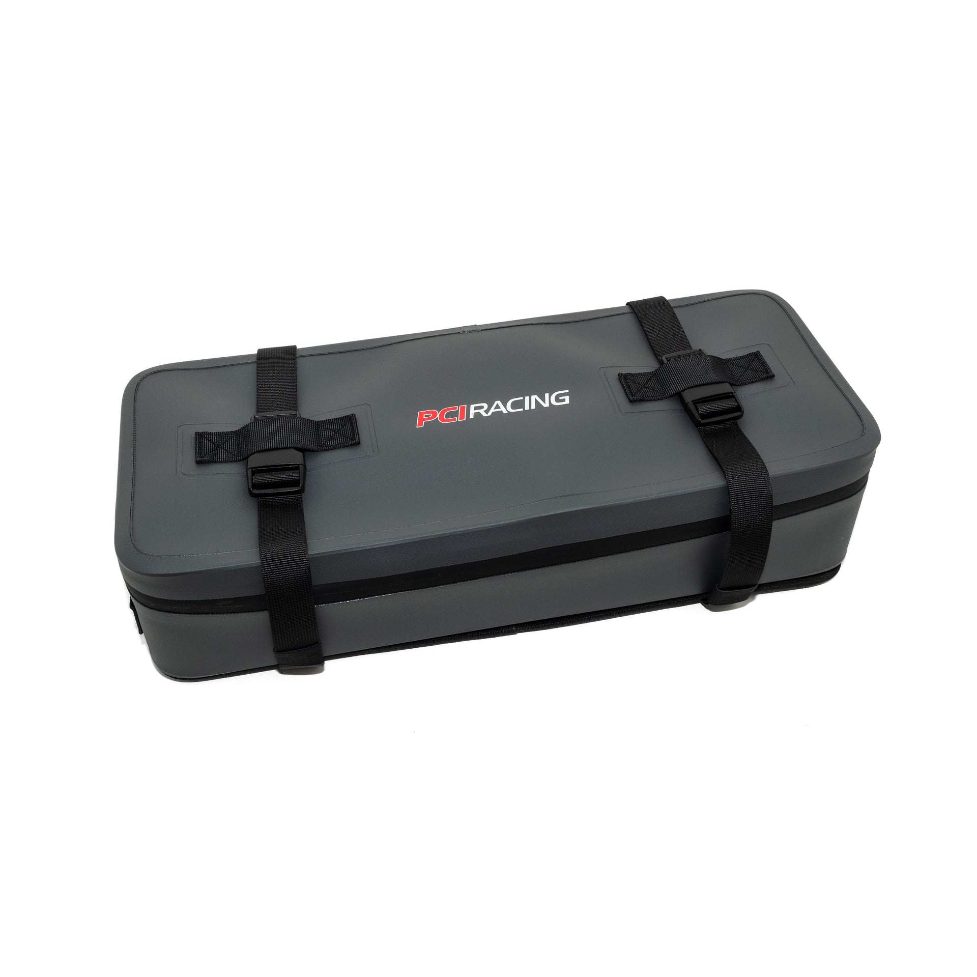 PCI Racing Dry Tool Bag mounted on off-road vehicle roll cage, rugged weather-resistant storage for tools and gear