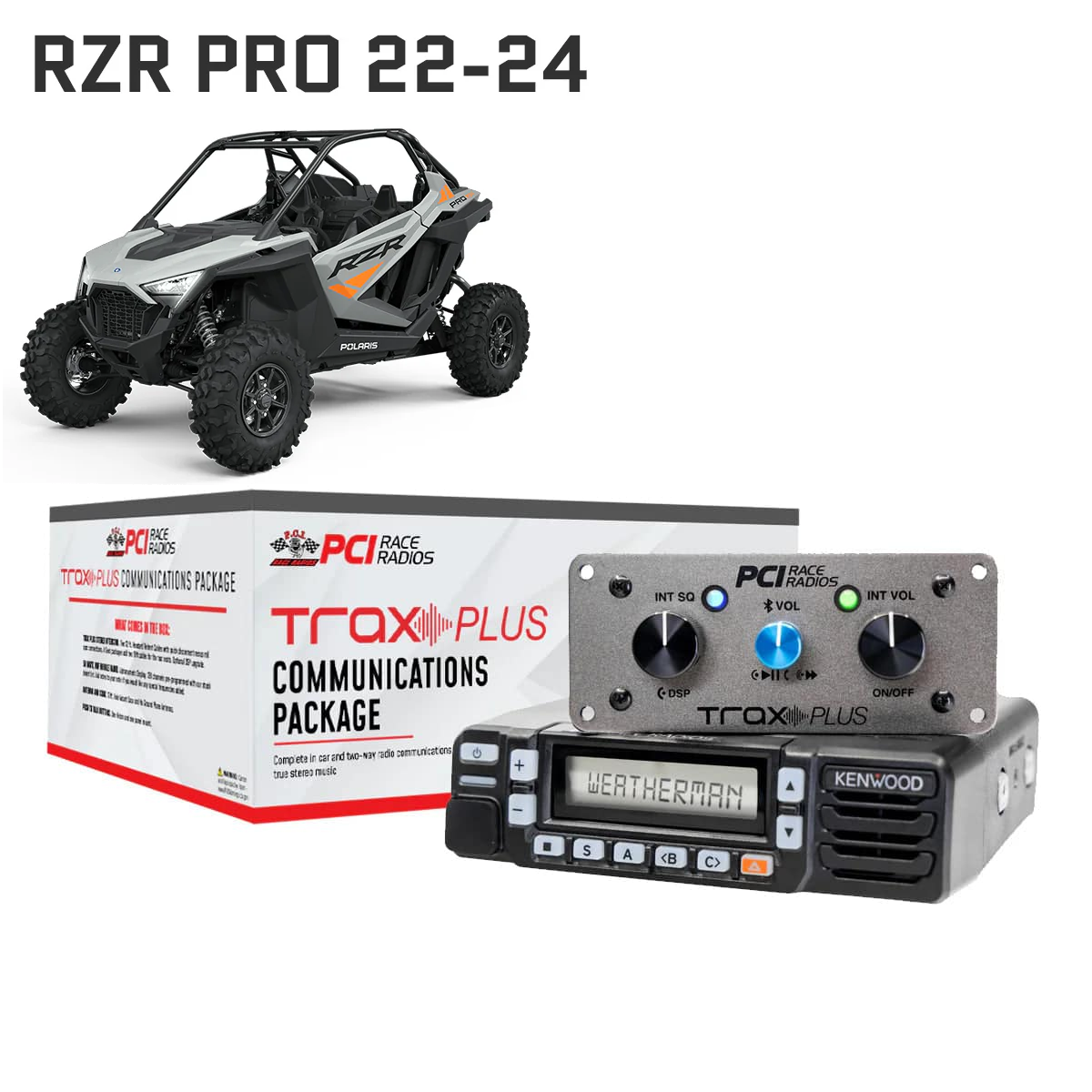 RZR PRO 2022-2024 Trax UTV stereo intercom and communications package with Bluetooth and radios
