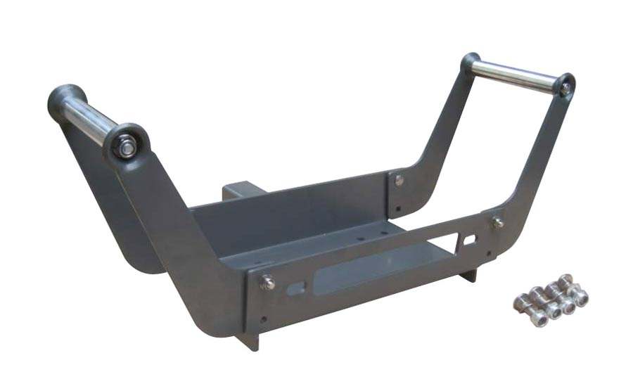 Winch Cradle Universal Mount Plate made of 6mm powder coated steel with 2" receiver and 12000lbs capacity for mounting winches