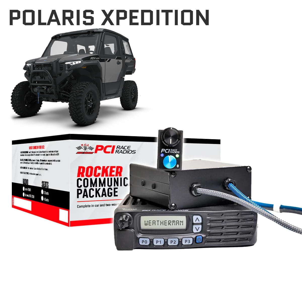 Polaris Xpedition Rocker Intercom system with mobile radio and headset installation kit