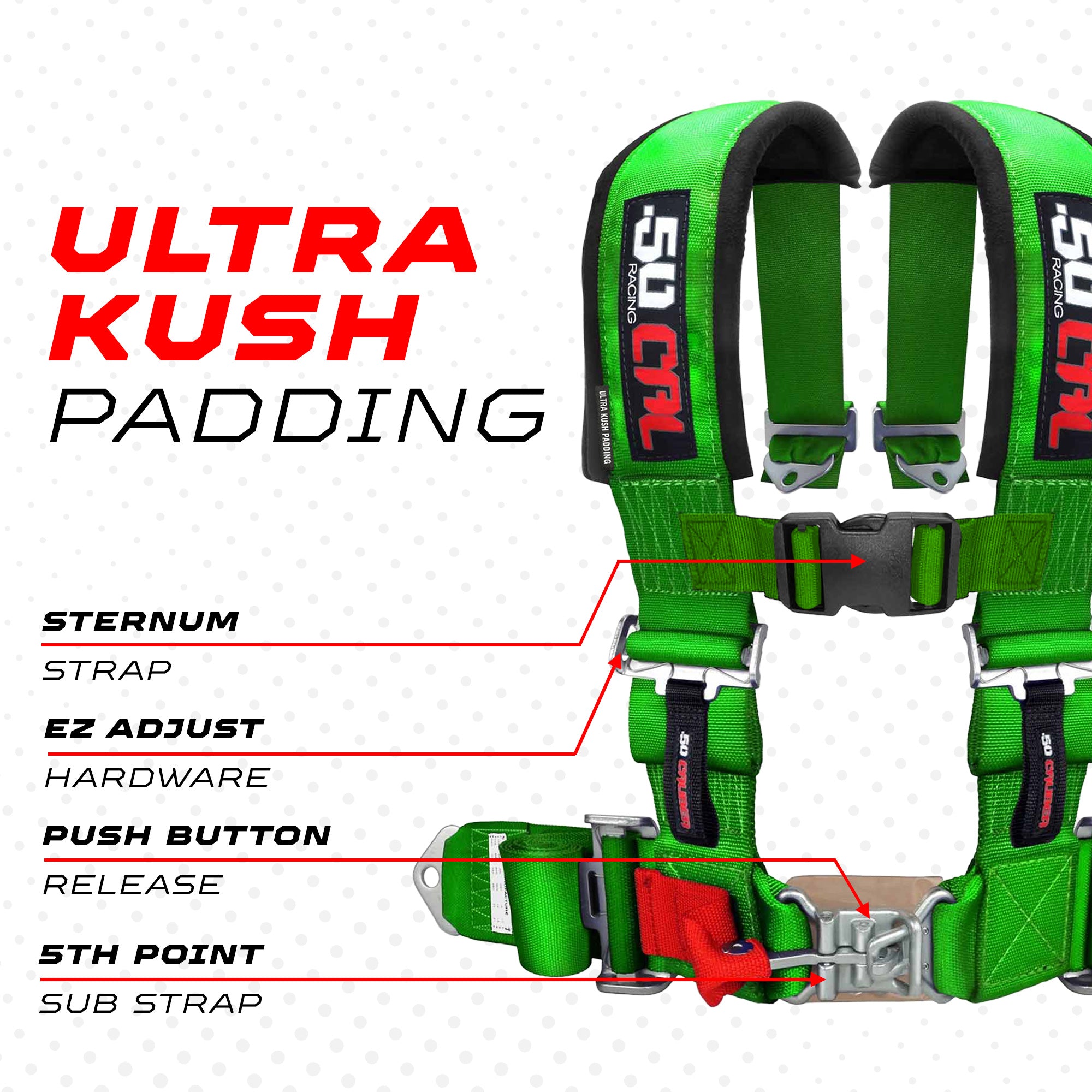 Pro Series 3" 4 point Latch Harness 50 Caliber Racing