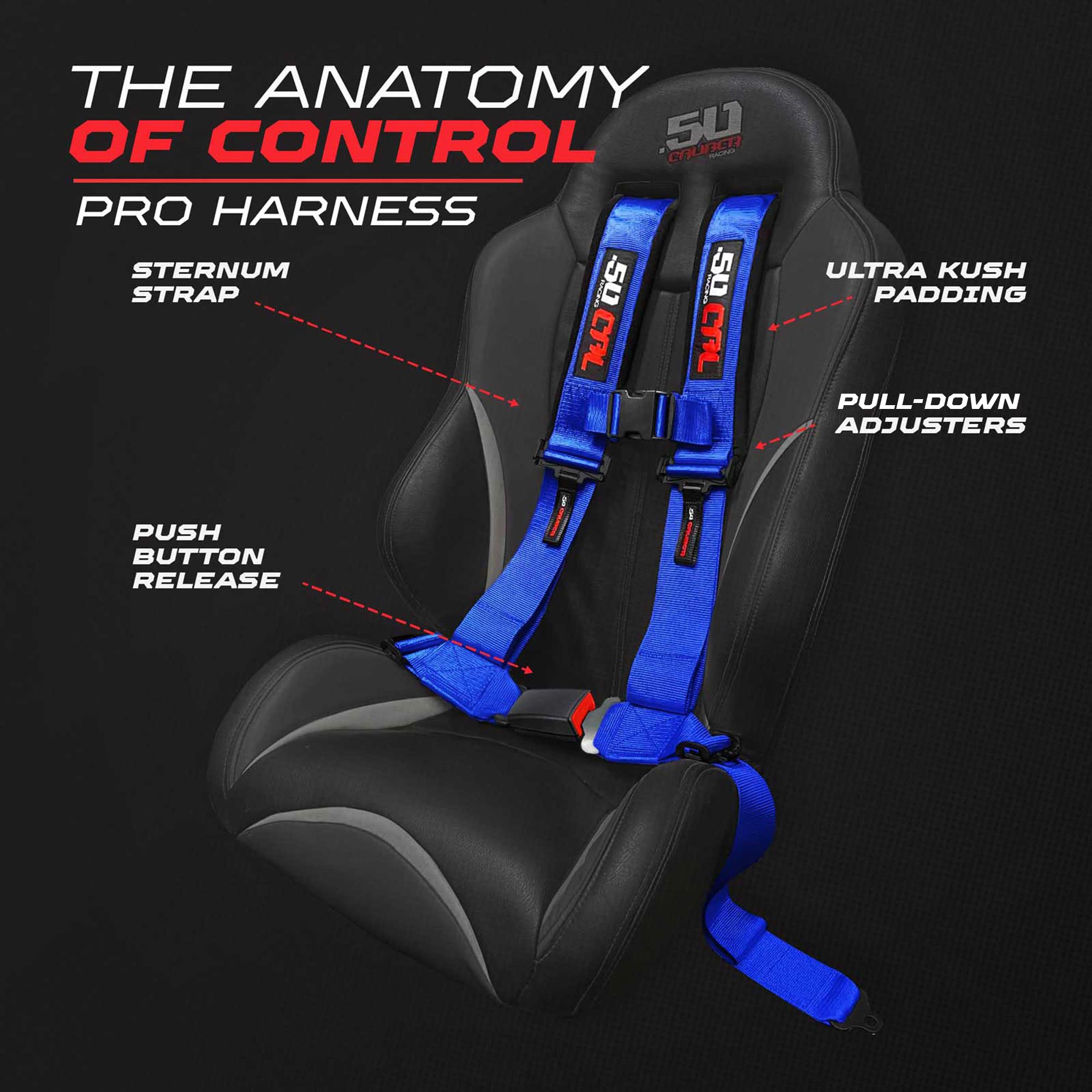 Pro Series 4 point Harness with push button release 2" & 3" available