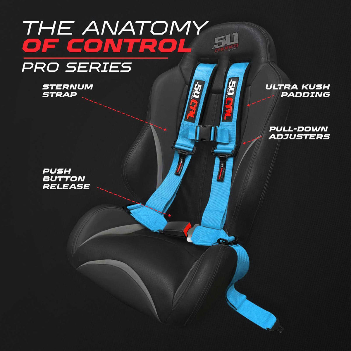 Pro Series 4 point Harness with push button release 2" & 3" available