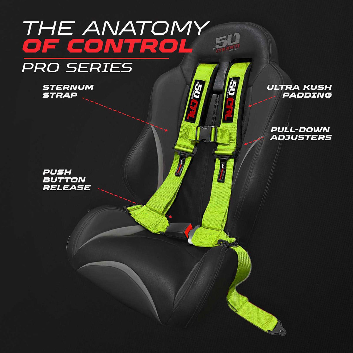 Pro Series 4 point Harness with push button release 2" & 3" available