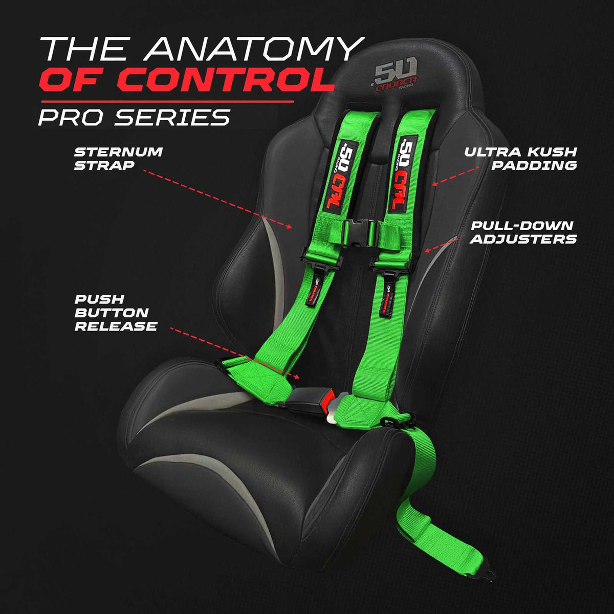Pro Series 4 point Harness with push button release 2" & 3" available