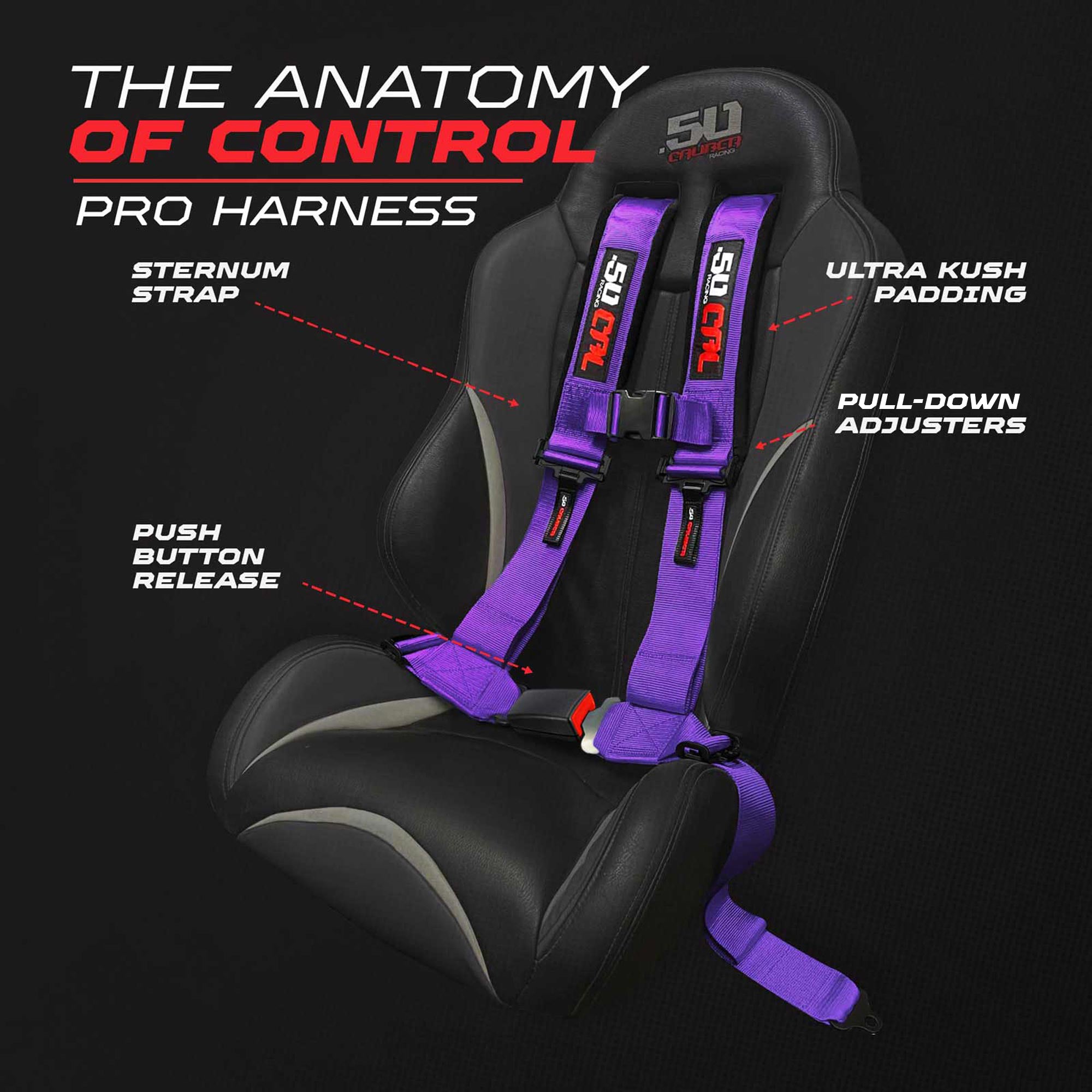 Pro Series 4 point Harness with push button release 2" & 3" available