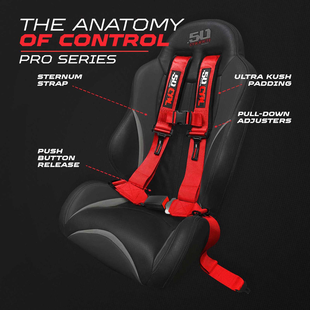 Pro Series 4 point Harness with push button release 2" & 3" available