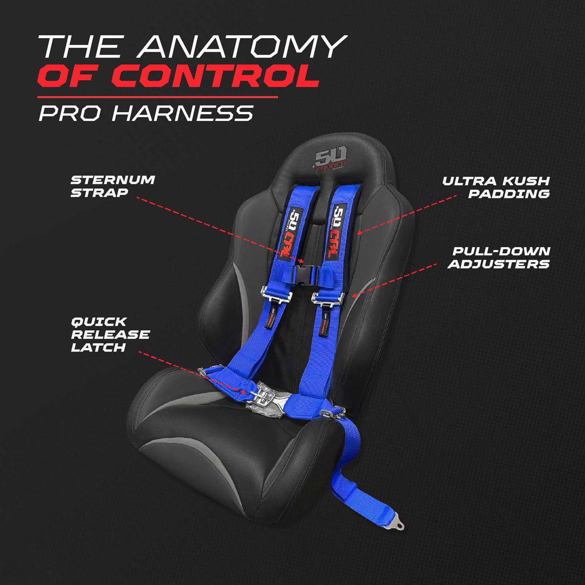 Pro Series 3" 4 point Harness Seat Belt 50 Caliber Racing