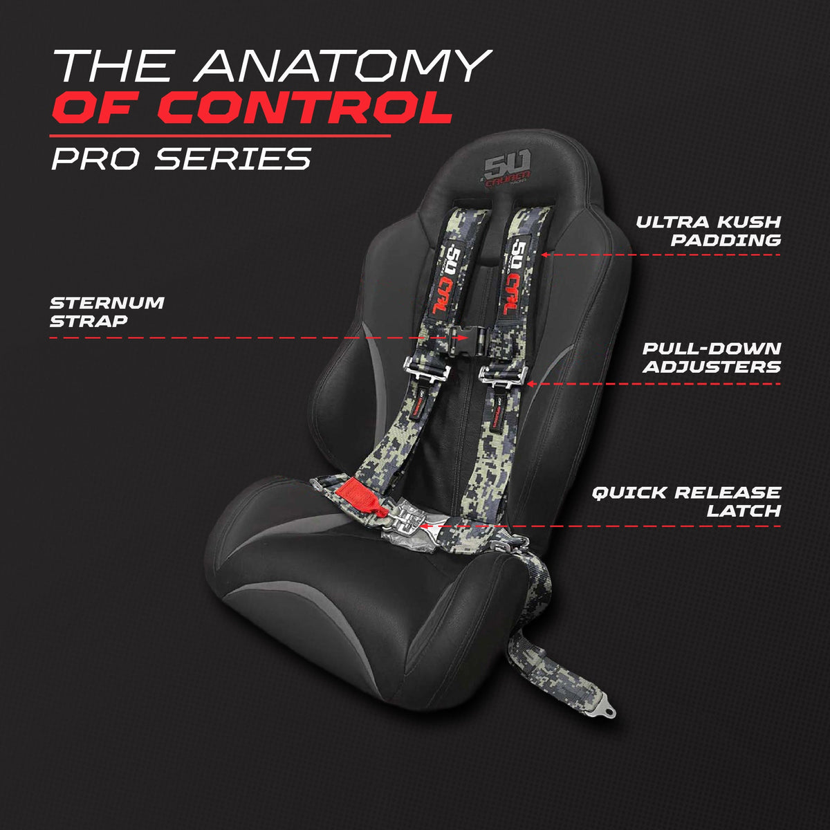Pro Series 3" 4 point Harness Seat Belt 50 Caliber Racing
