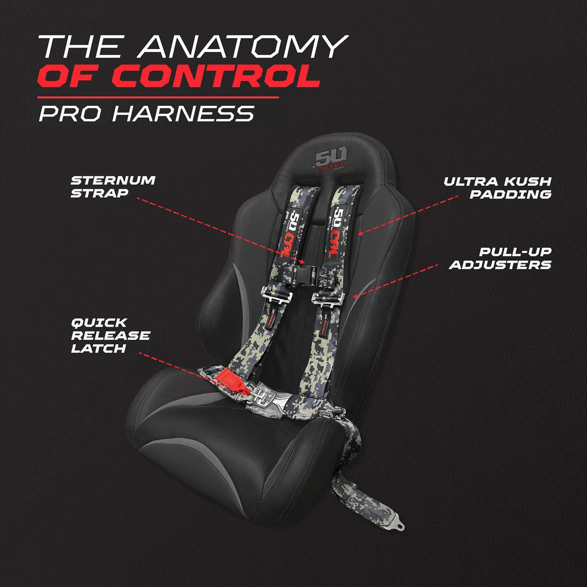 Pro Series 2" 4 point Latch Harness 50 Caliber Racing Harness