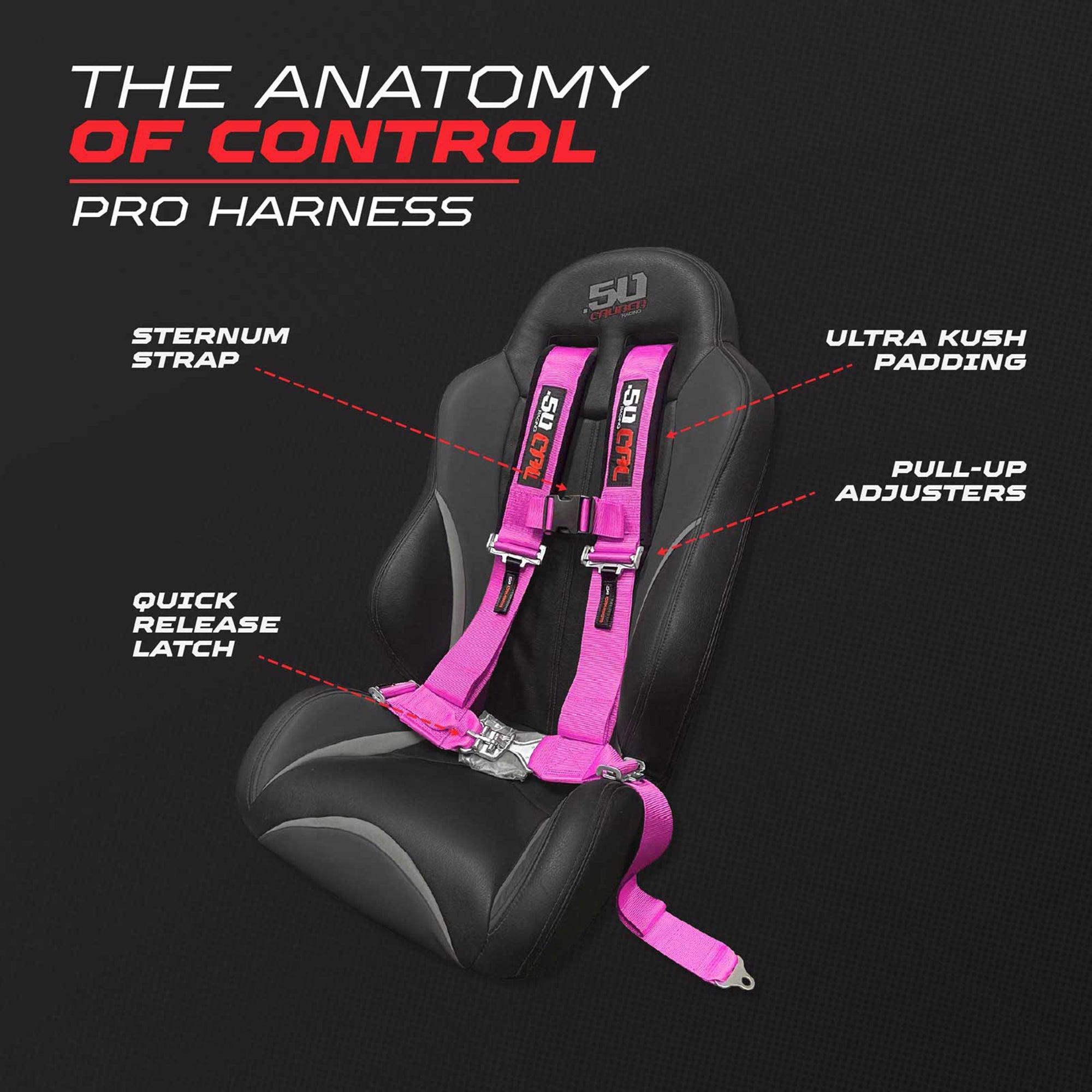 Pro Series 2" 4 point Latch Harness 50 Caliber Racing Harness
