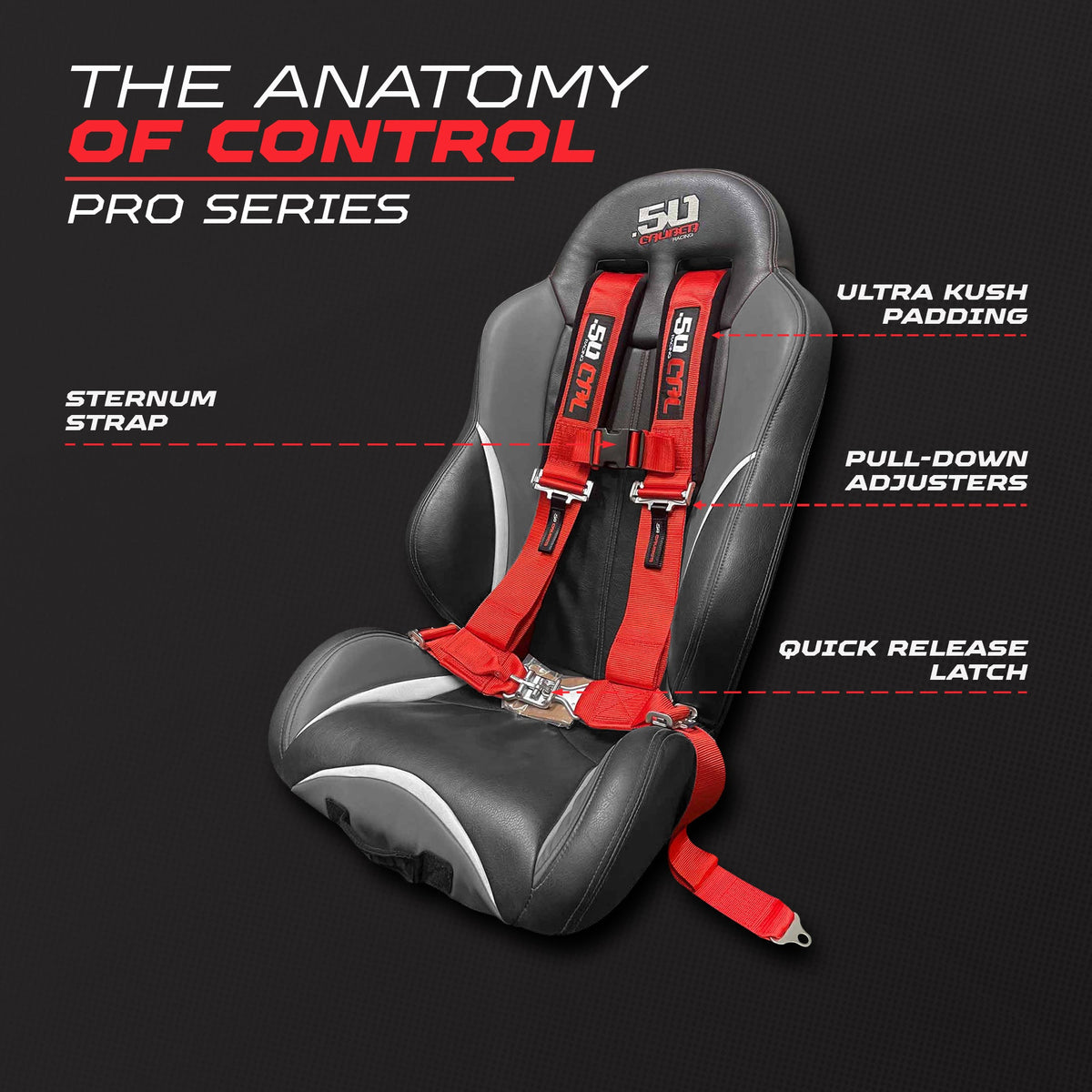 2" 4 Point Racing Harness – Pro Series Race Latch | 50 Caliber Racing