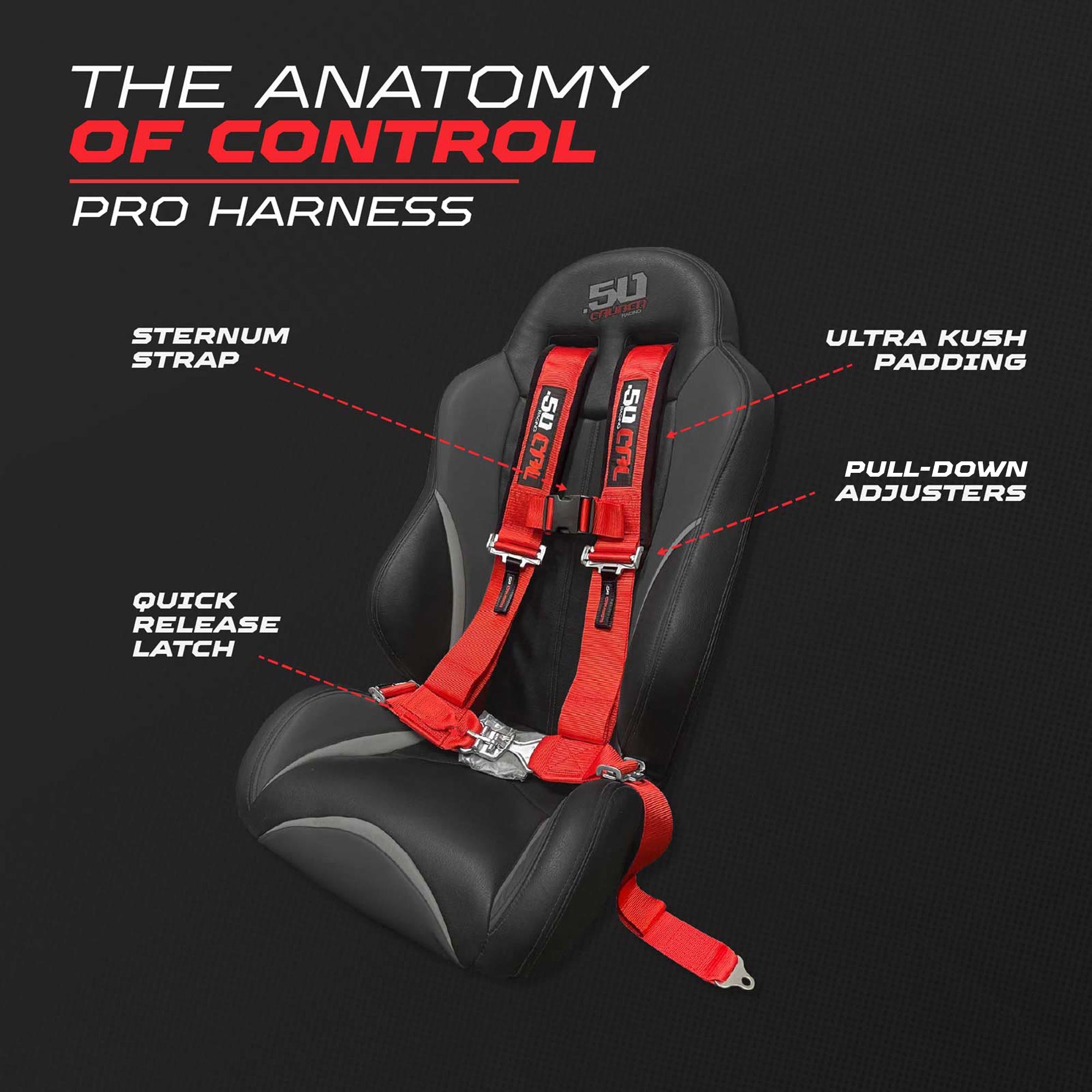 Pro Series 3" 4 point Harness Seat Belt 50 Caliber Racing