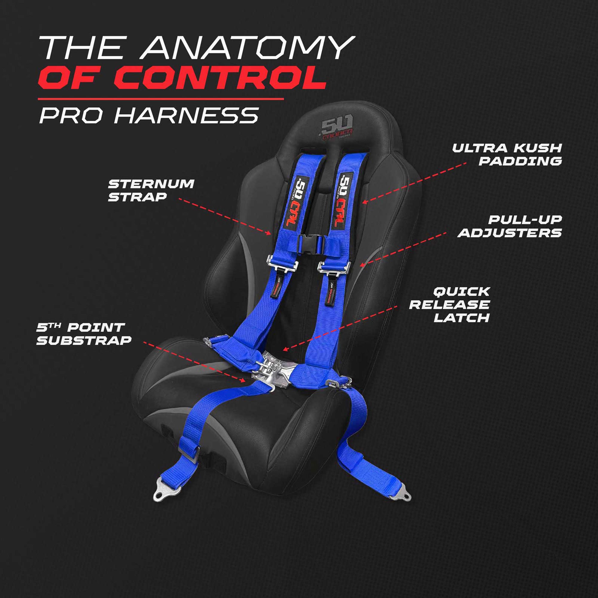 3" 5 point Pro Series Latch Harness 50 Caliber Racing Harness