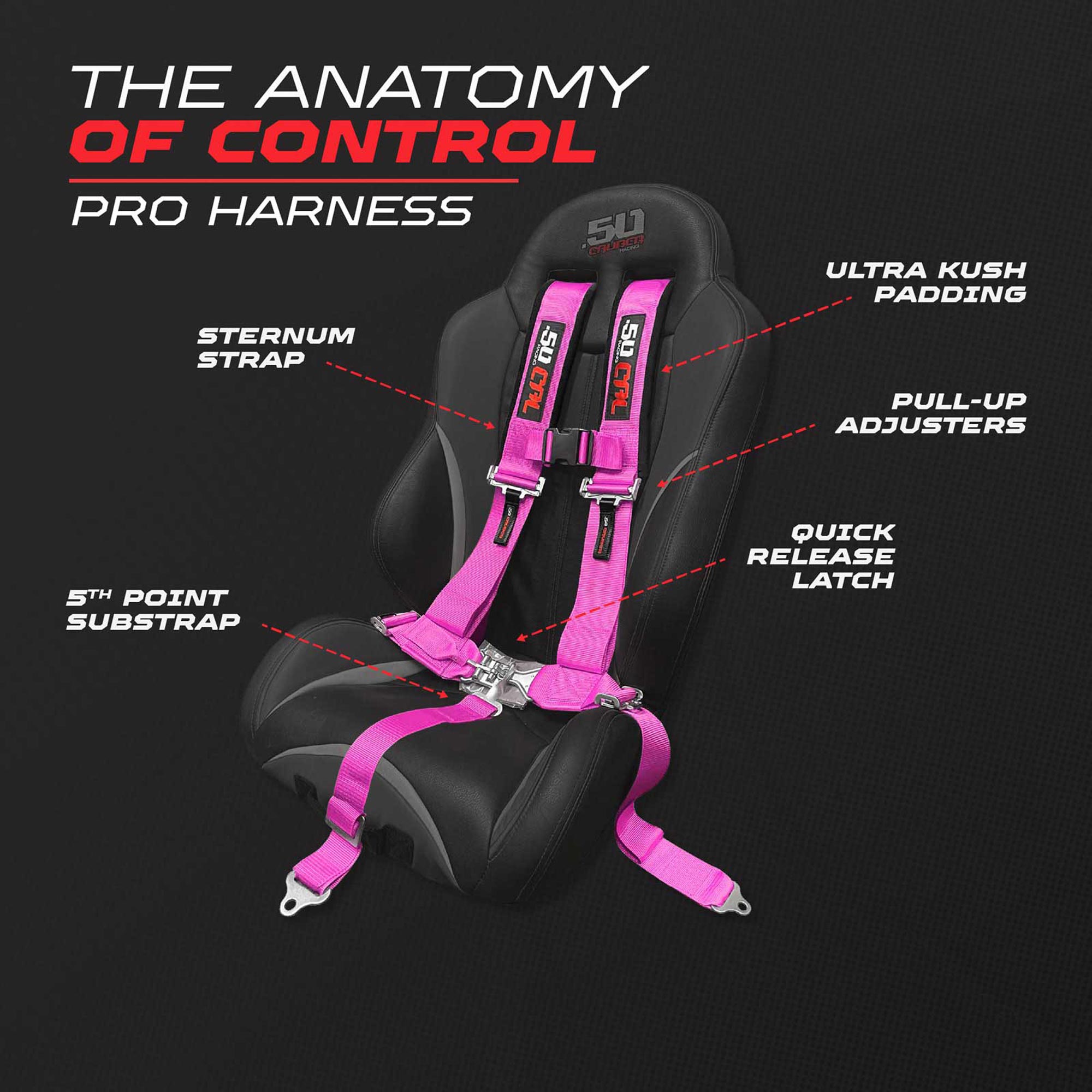 3" 5 point Pro Series Latch Harness 50 Caliber Racing Harness