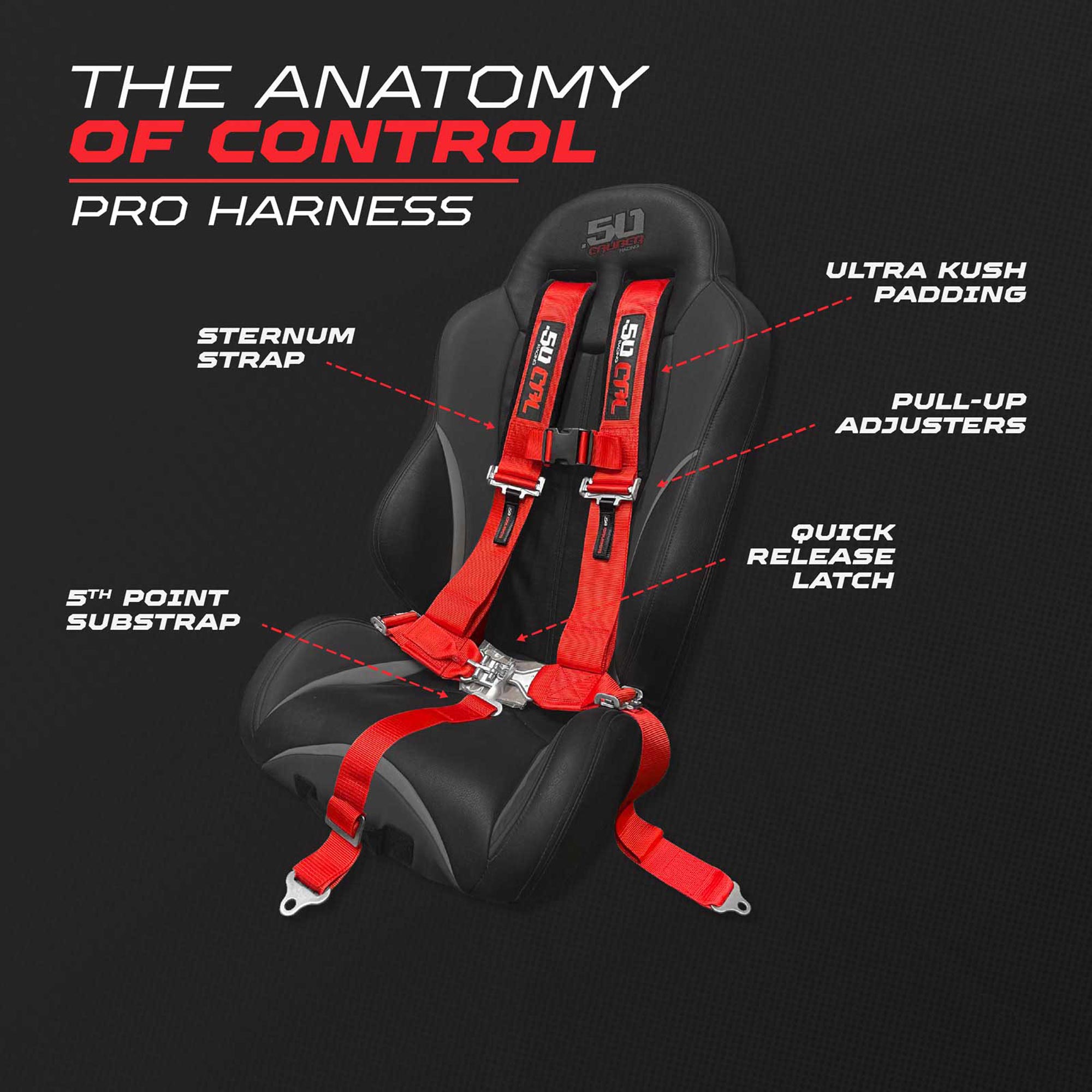 3" 5 point Pro Series Latch Harness 50 Caliber Racing Harness