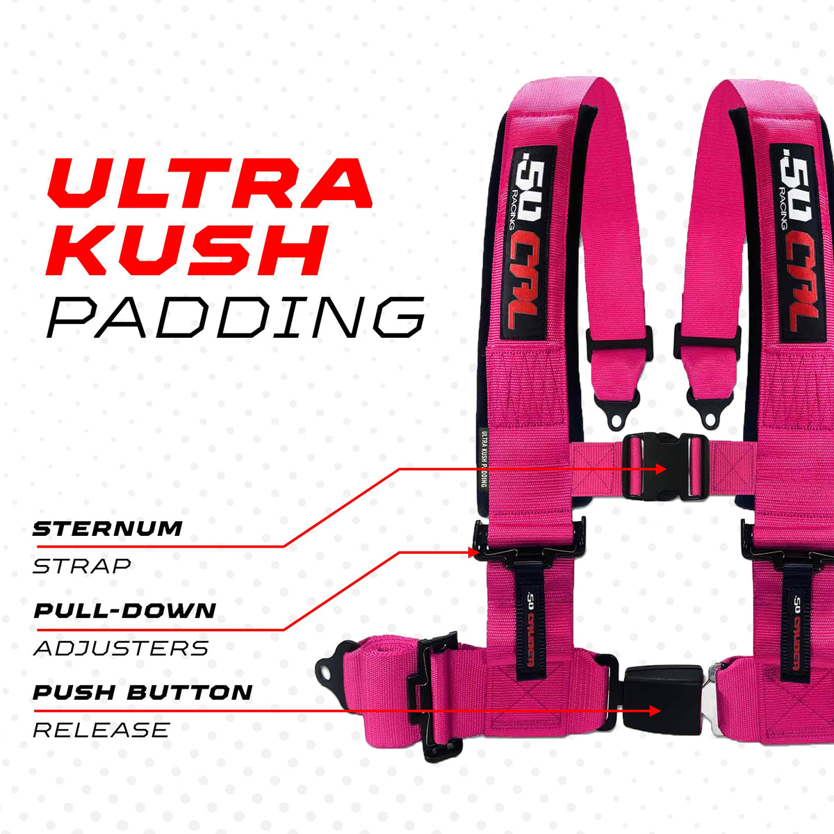 Pro Series 4 point Harness with push button release 2" & 3" available