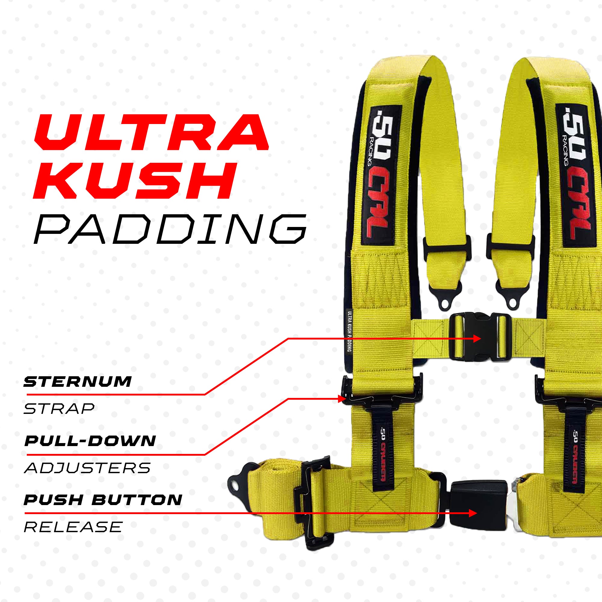 Pro Series 4 point Harness with push button release 2" & 3" available
