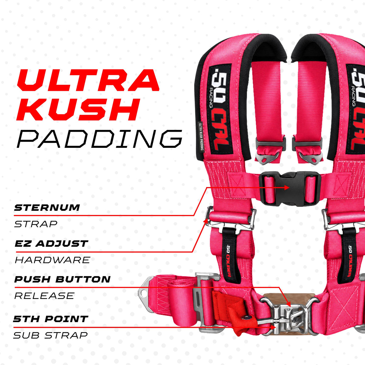 Pro Series 3" 4 point Harness Seat Belt 50 Caliber Racing