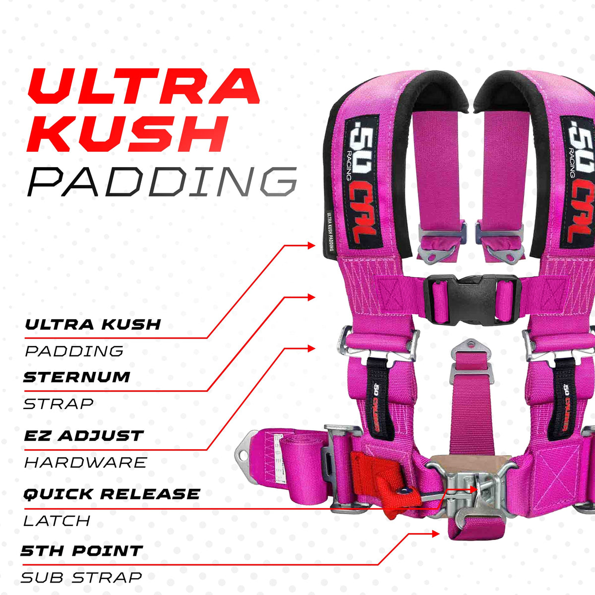 2" 5 Point Racing Harness – Pro Series Race Latch | 50 Caliber Racing