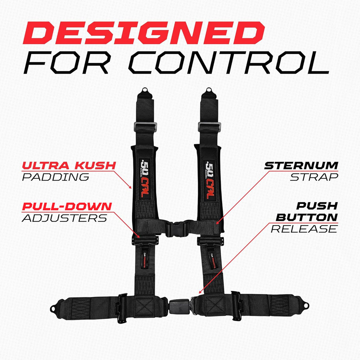 Pro Series 4 point Harness with push button release 2" & 3" available