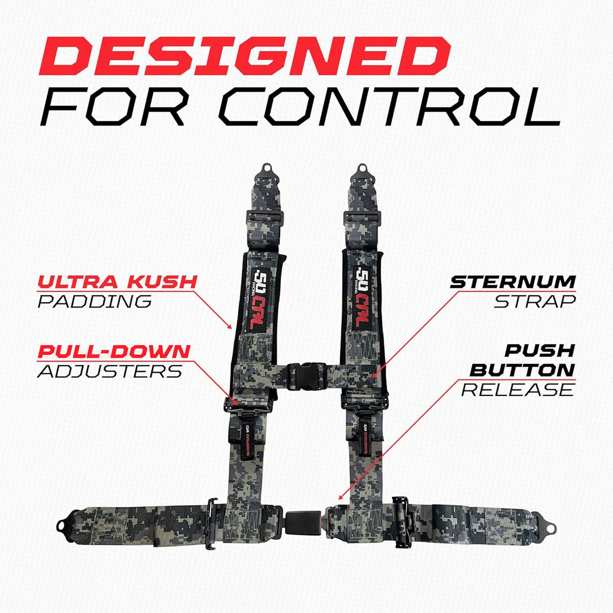 Pro Series 4 point Harness with push button release 2" & 3" available
