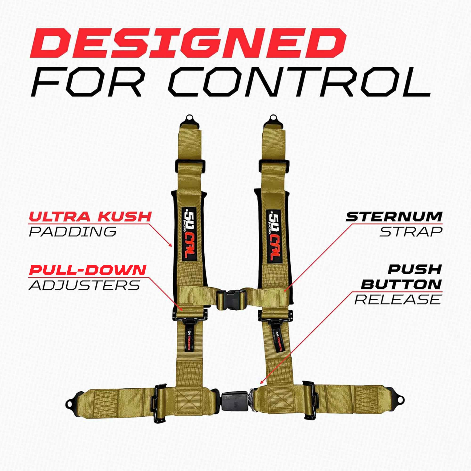 Pro Series 4 point Harness with push button release 2" & 3" available
