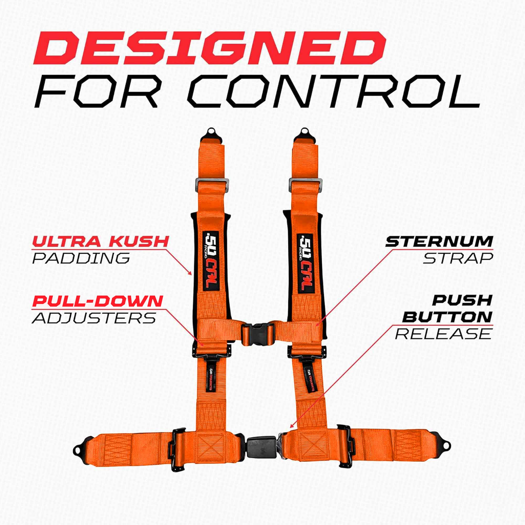 Pro Series 4 point Harness with push button release 2" & 3" available
