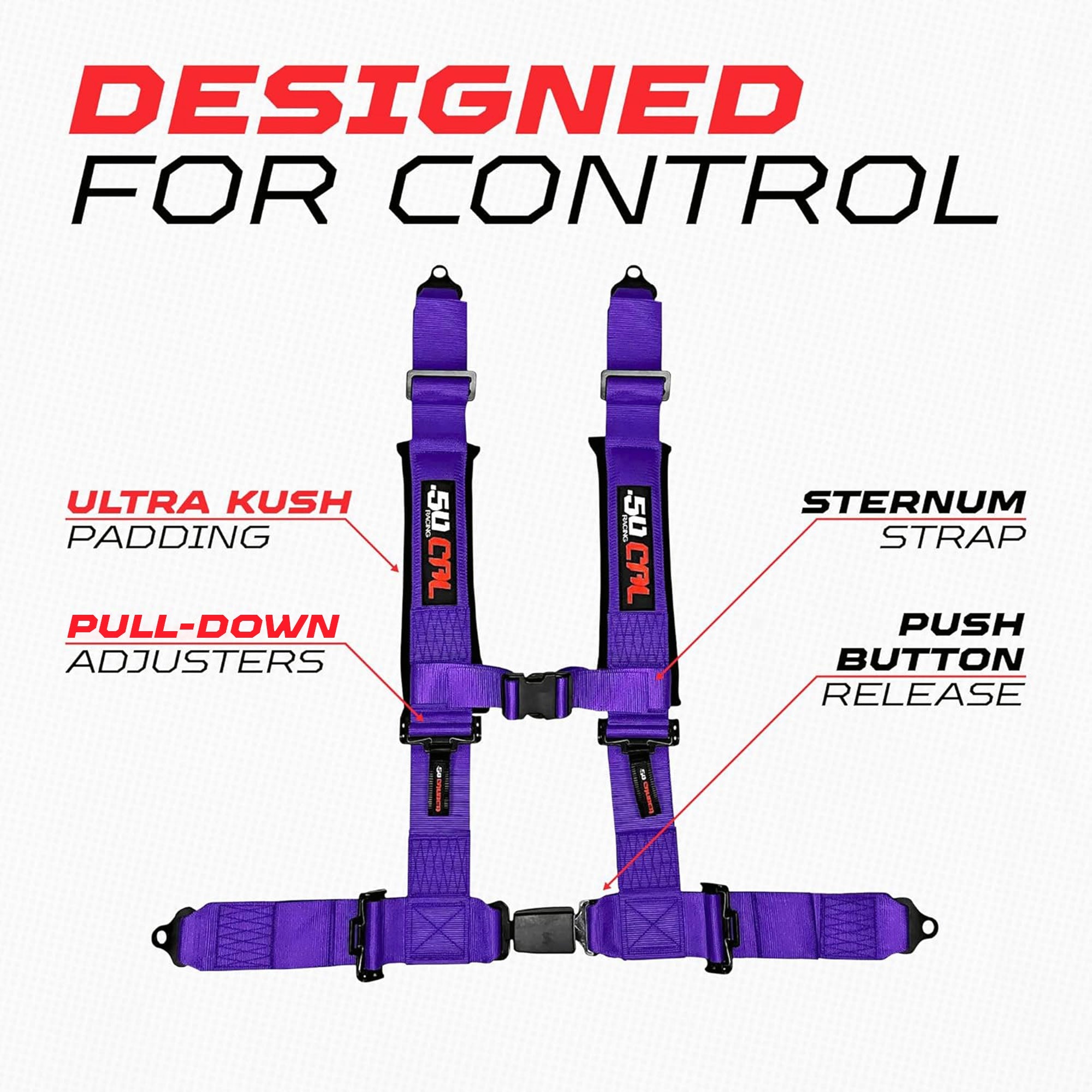 Pro Series 4 point Harness with push button release 2" & 3" available