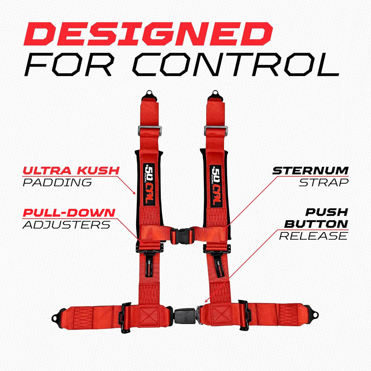 Pro Series 4 point Harness with push button release 2" & 3" available