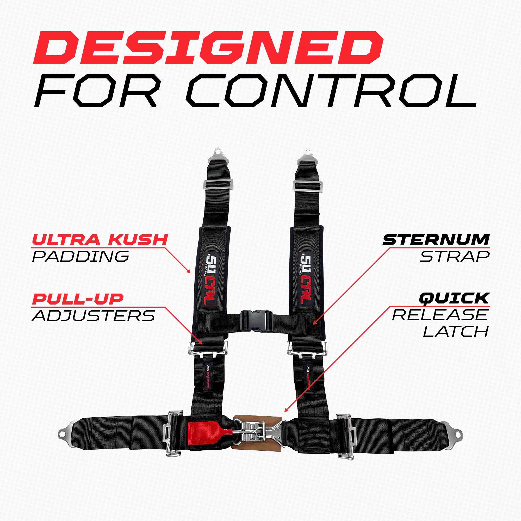 Pro Series 3" 4 point Latch Harness 50 Caliber Racing