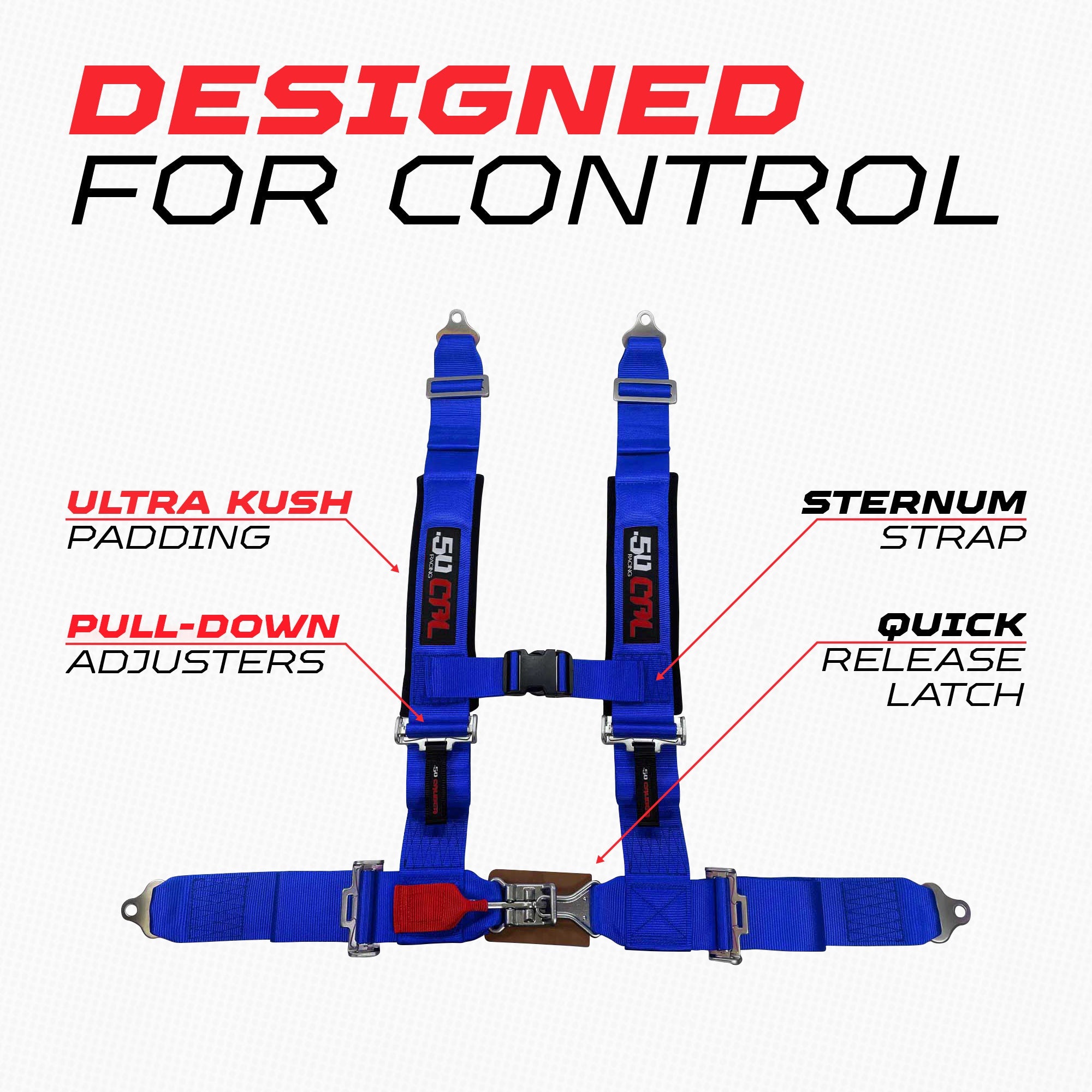 Pro Series 3" 4 point Harness Seat Belt 50 Caliber Racing