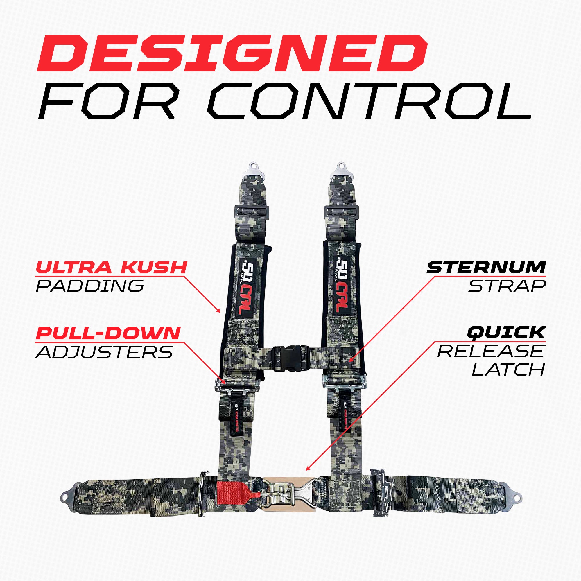 Pro Series 3" 4 point Harness Seat Belt 50 Caliber Racing