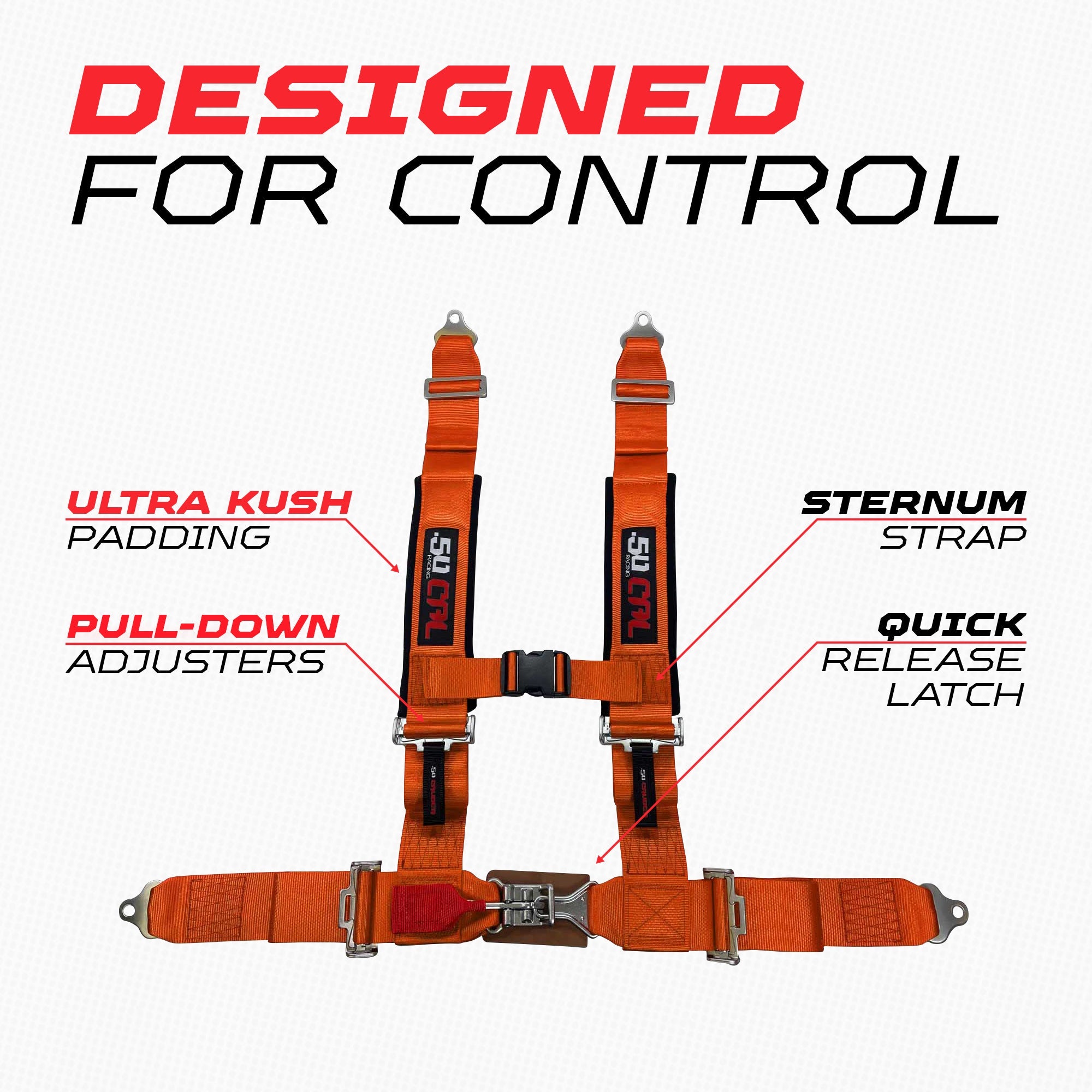 Pro Series 3" 4 point Harness Seat Belt 50 Caliber Racing
