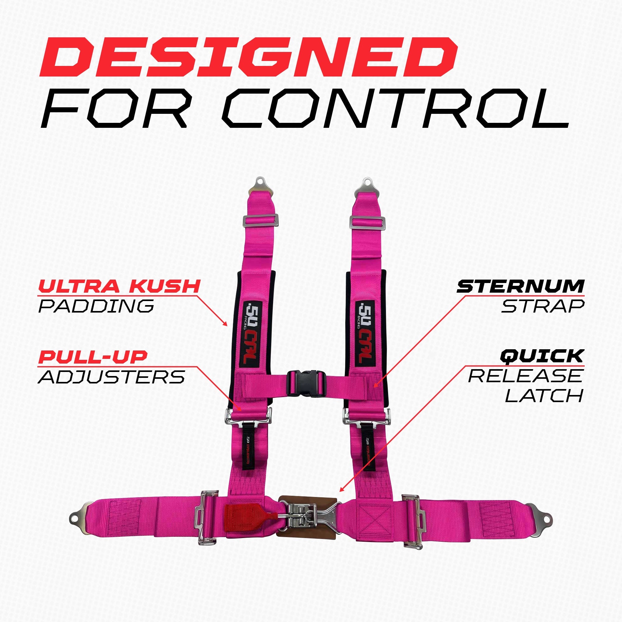 Pro Series 3" 4 point Latch Harness 50 Caliber Racing