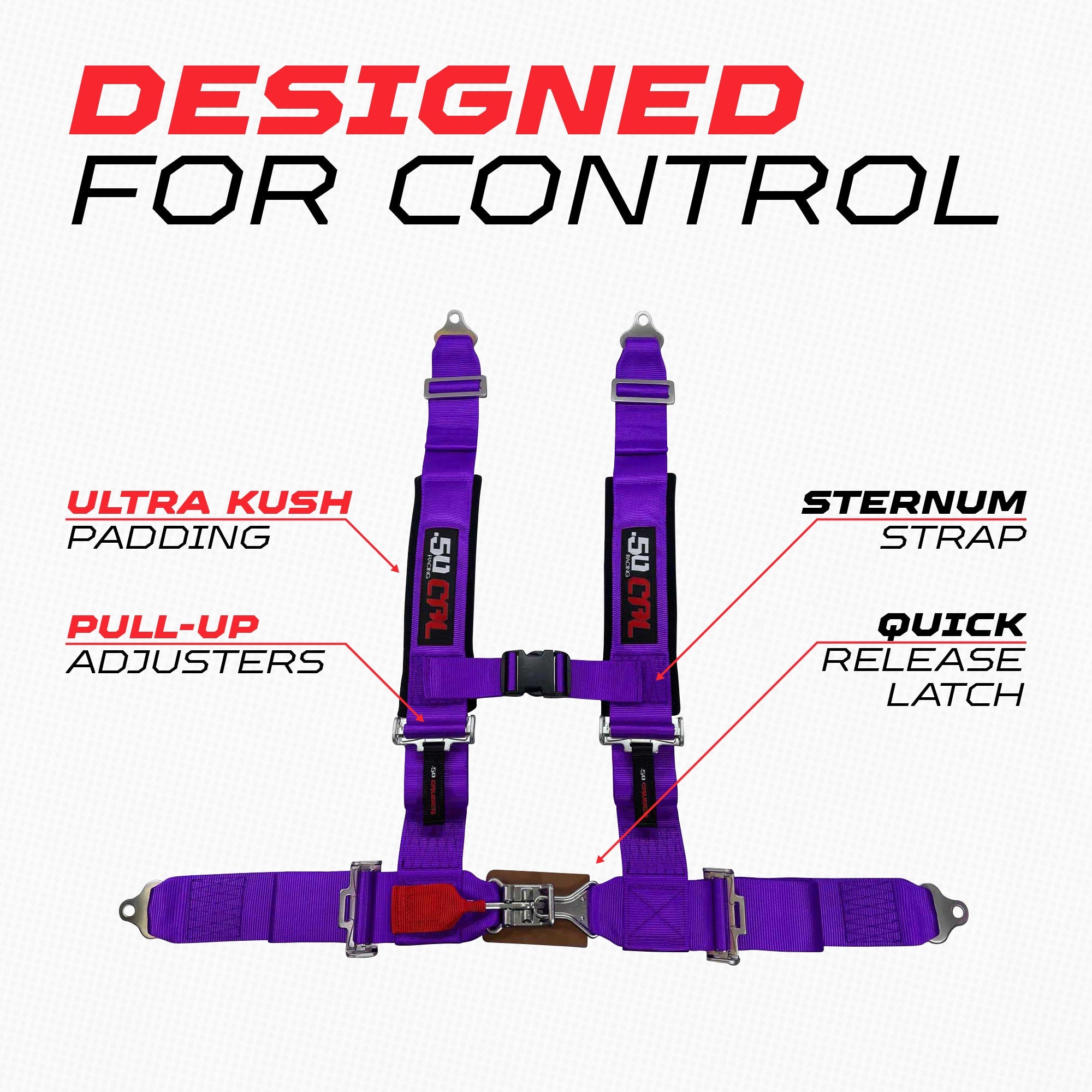 Pro Series 2" 4 point Latch Harness 50 Caliber Racing Harness