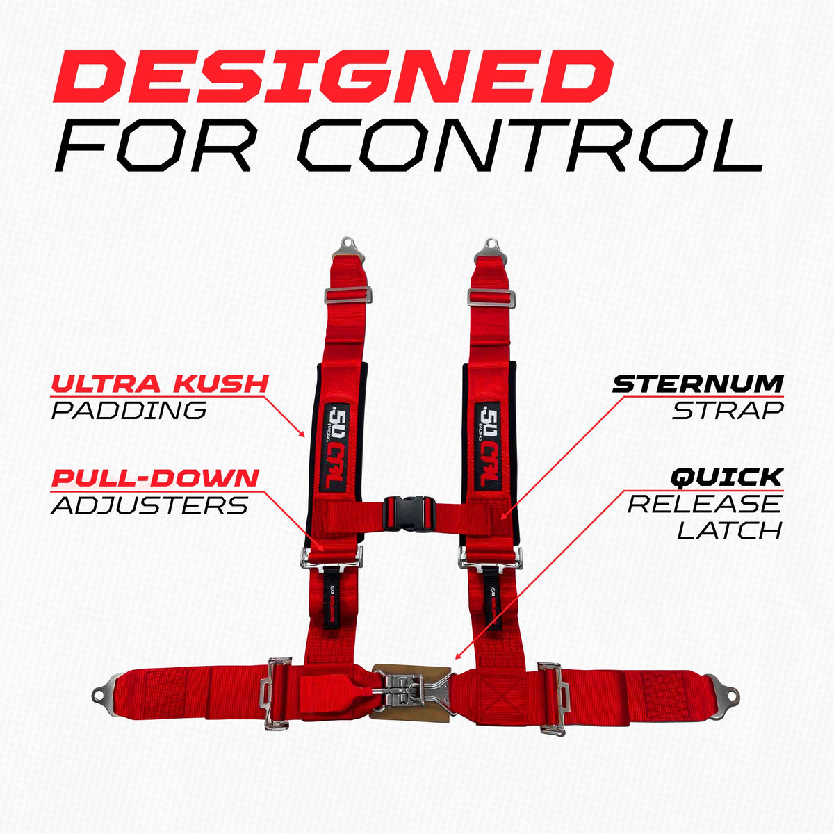Pro Series 3" 4 point Harness Seat Belt 50 Caliber Racing