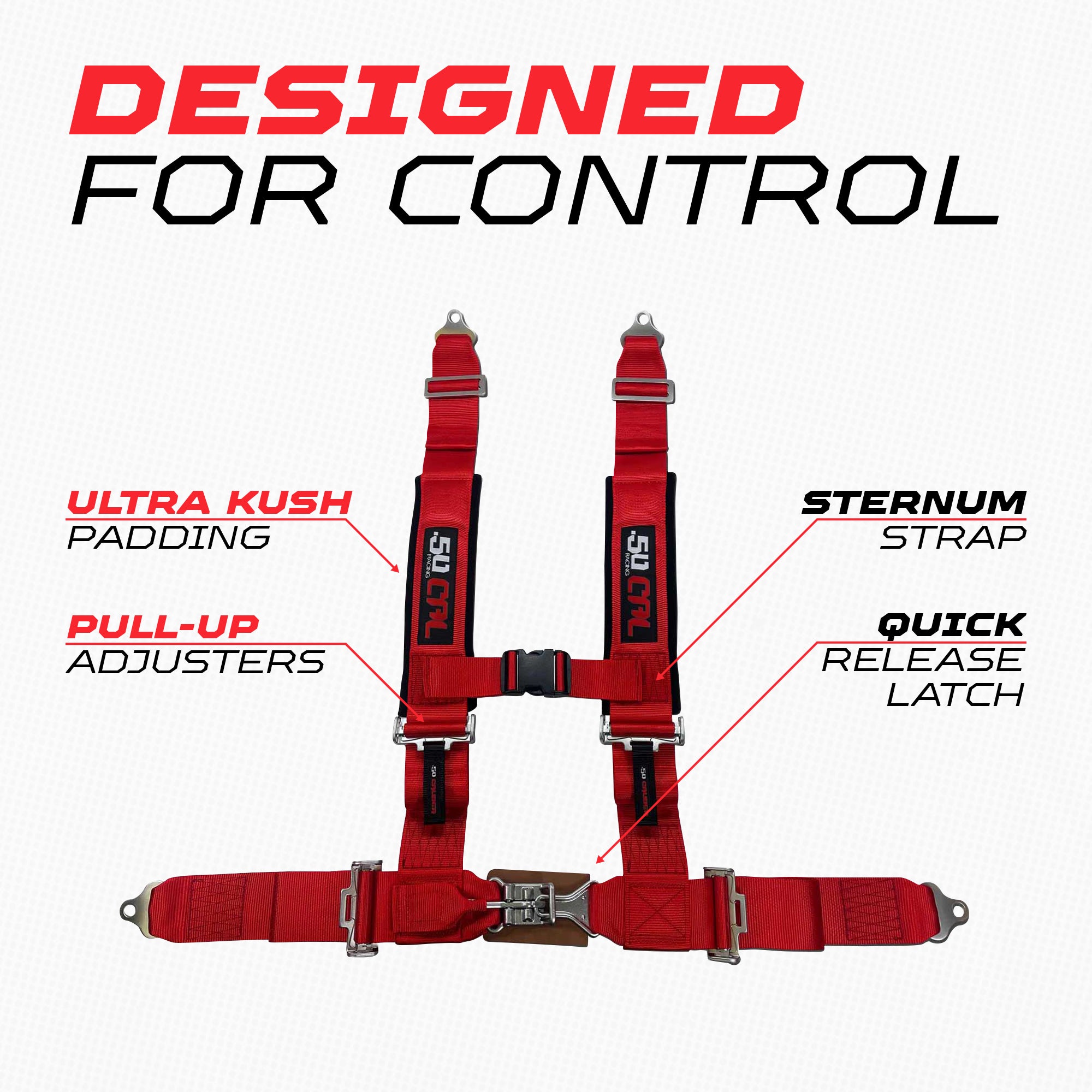Pro Series 3" 4 point Latch Harness 50 Caliber Racing