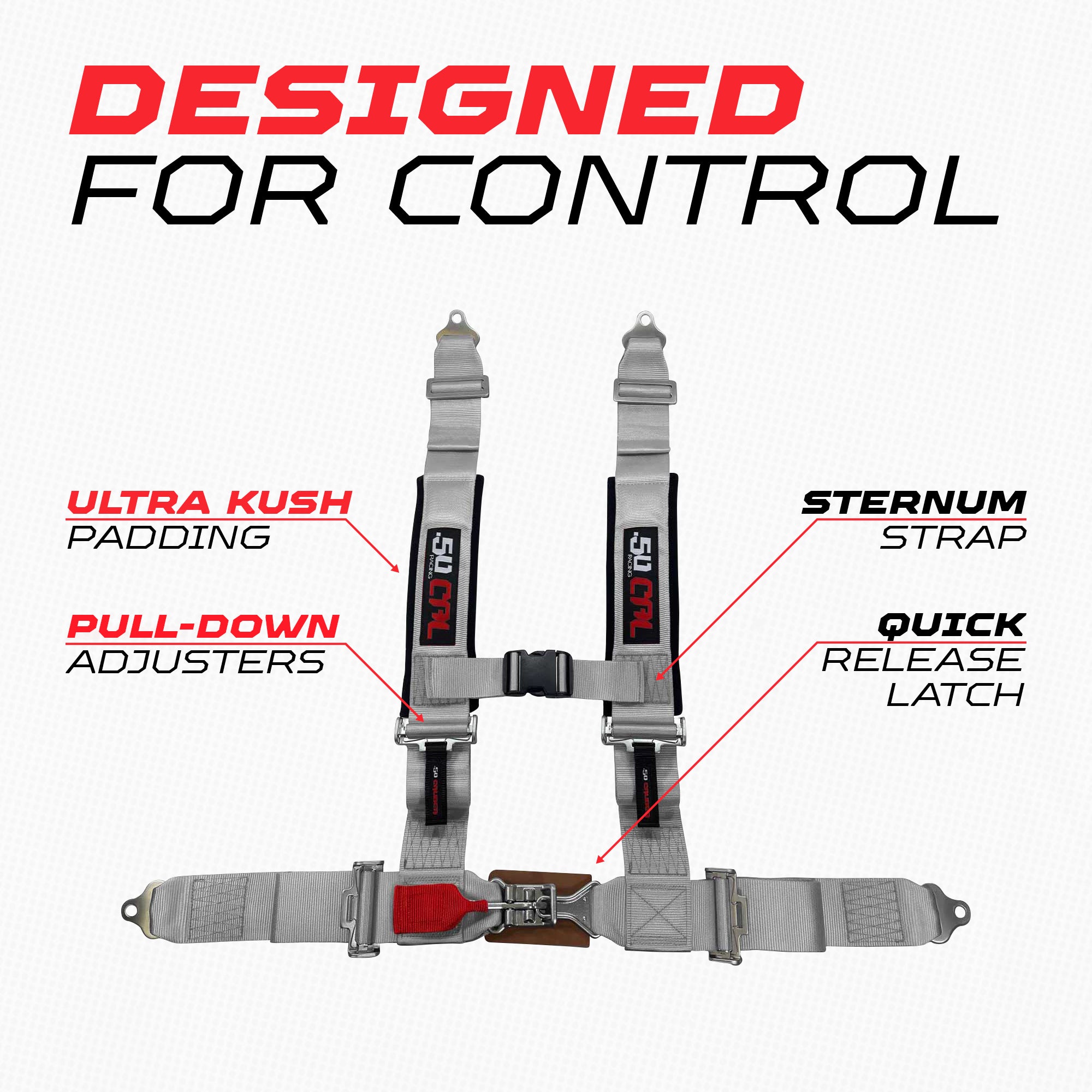 Pro Series 3" 4 point Harness Seat Belt 50 Caliber Racing